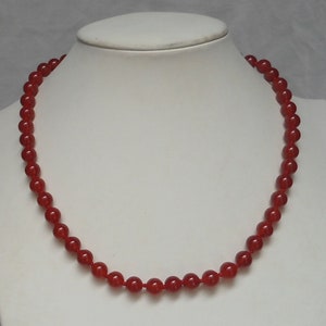 8mm Agate necklace,Red Agate necklace,wedding necklace,bridesmaid  necklace,  Pure Natural Agate jewelry,wedding gift, Agate Necklace,