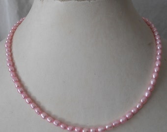 pink pearl necklace,4mm Freshwater Pearl Necklace,Wedding flower girl necklace,children necklace,kid necklace,little girl necklace,necklace