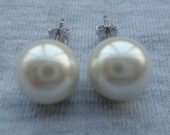 6mm 8mm 10mm Ivory Pearl Stud Earrings, Pearl Earrings,Glass Pearl Stud Earrings,Wedding Jewelry,Bridesmaid Earrings,Wedding Party Gift