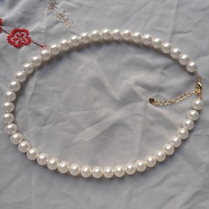Pearl Necklace,Ivory pearl necklace,one strand necklace, 10mm Glass Pearl Necklace,Glass Pearl Necklace,Wedding Jewelry,Ivory Necklace