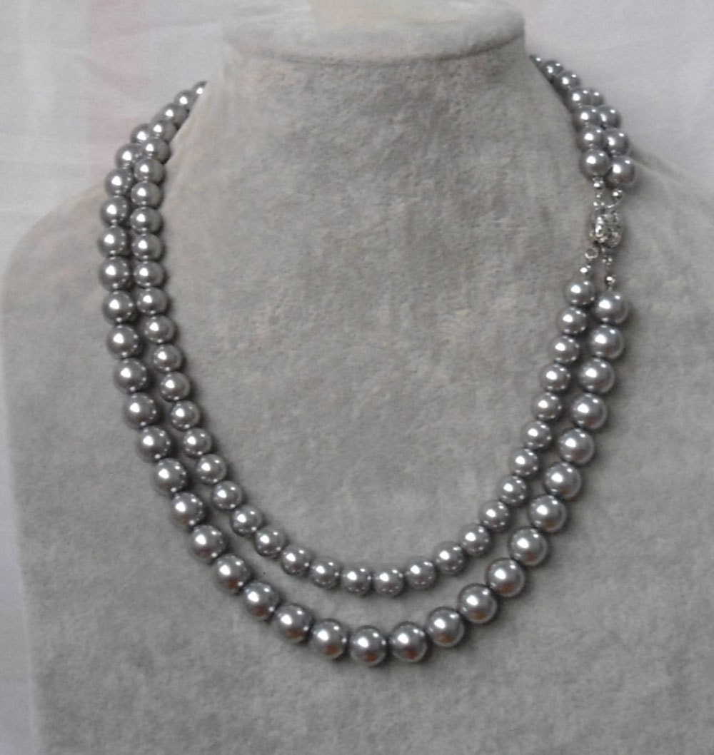 ネックレス・ペンダント [KINDABABY] gemstone gray pearl necklace Gray Pearl Necklace,two Strands Pearl Necklace, Pearl