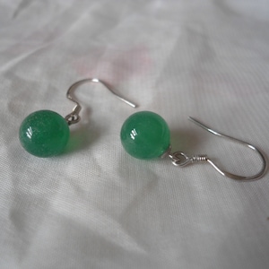 8mm green jade earring,jade Earring,Natural gemstone earring,Dangle Earrings,Earrings,Wedding Jewelry,Bridesmaid Earrings,Wedding Party Gift