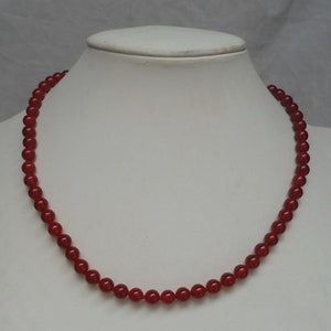 6mm Agate necklace,Red Agate necklace,wedding necklace,bridesmaid  necklace,  Pure Natural Agate jewelry,wedding gift, Agate Necklace,