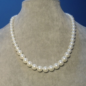 pearl necklace,Ivory pearl necklace,wedding necklace,bridesmaid  necklace, Glass pearl jewelry,wedding gift, Pearl Necklace,