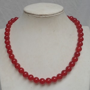 Jade necklace,chalcedony necklace,necklace, bright red jade necklace,wedding necklace,bridesmaid necklace,Natural jade jewelry,wedding gift
