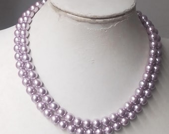 collar de perlas moradas, collar de boda, collar de perlas de concha, collar de perlas, joyería de boda, collar de dama de honor, collar,