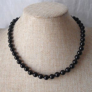 8mm Jade Black Necklace,Jade Black necklace,wedding necklace,bridesmaid  necklace,  Pure Natural Jade  jewelry,wedding gift, Jade Necklace,