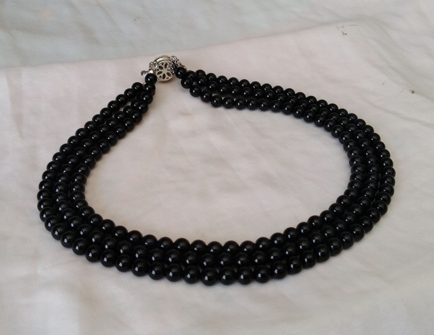 6mm Agate necklaceBlack Agate necklacewedding | Etsy