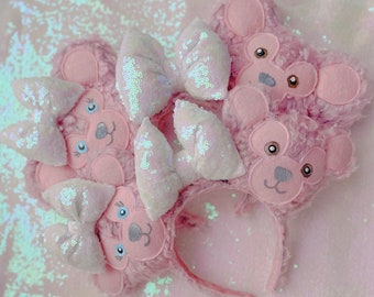Made to order Pink “Fluffy Bear” Ears - *12 WEEK TURNAROUND*