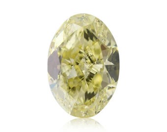 1.46 Carat Fancy Yellow Oval Shape Diamond VS2 GIA Certified