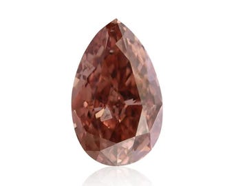 0.28 Carat Fancy Deep Pink Pear Diamond SI1 GIA Certified