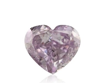 0.51 Carat Fancy Pink Purple Heart Shape Diamond GIA Certified
