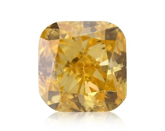 0.46 Carat Fancy Intense Yellow Orange Radiant Diamond GIA Certified