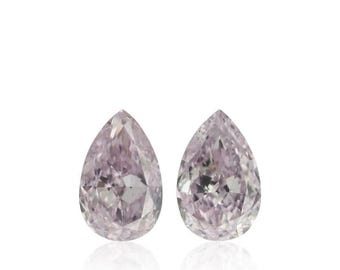 0.66 Carat Fancy Purple-Pink Pear Diamond VS2 GIA