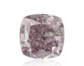 0.71 Carat Fancy Purple Pink Cushion Cut Diamond GIA Certified