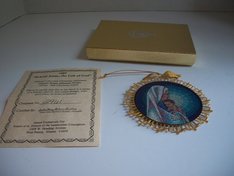 Retired Limited Edition Ornament Rolan Johnson Designed Collectible Christmas Ornament 1997 Rolan Johnson Christmas Ornament
