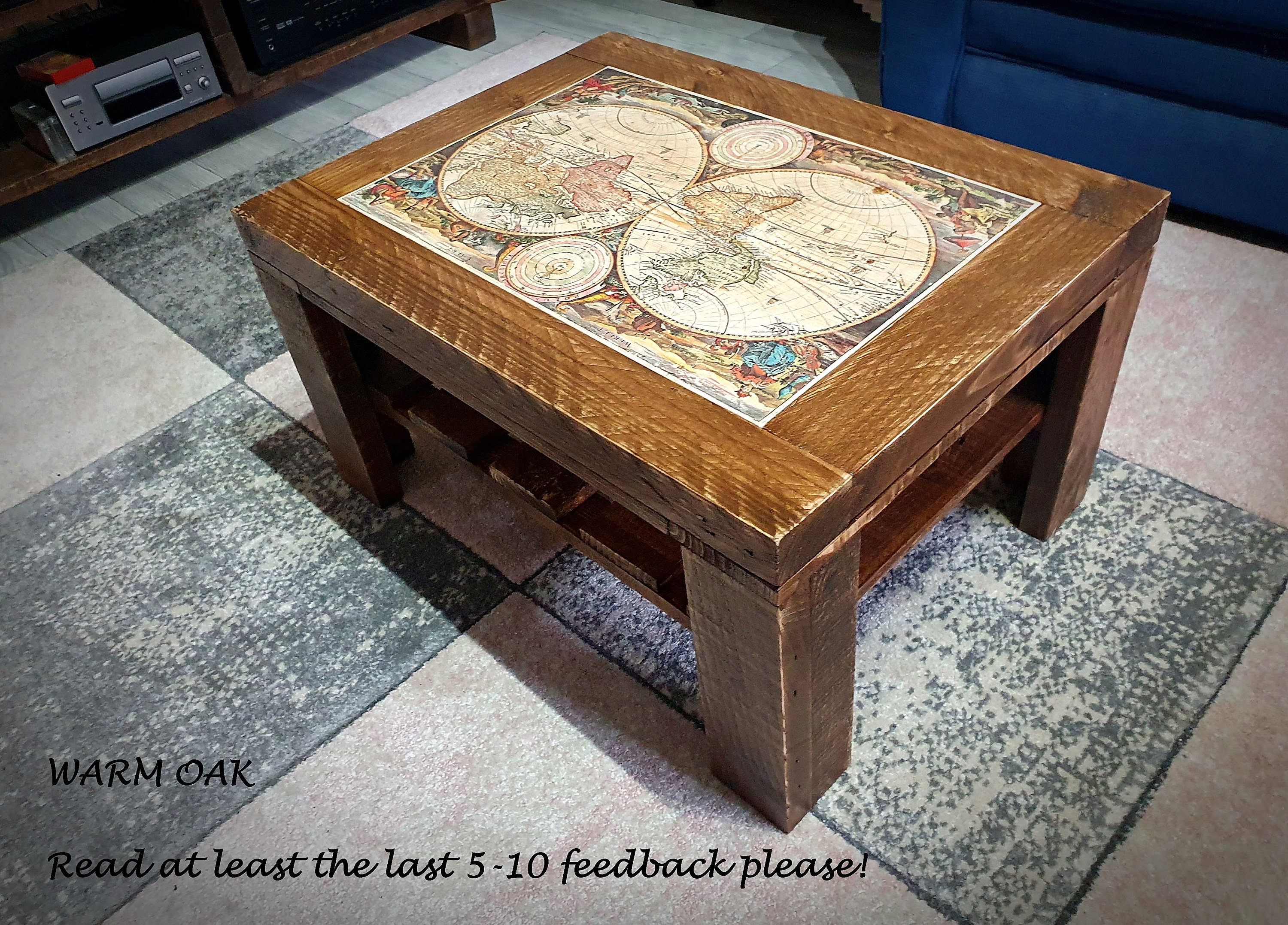 Wood Coffee Table With Rustic Style Map Recycled Wood Pallet Furniture Reclaimed Wooden Table HANDMADE Etsy UK