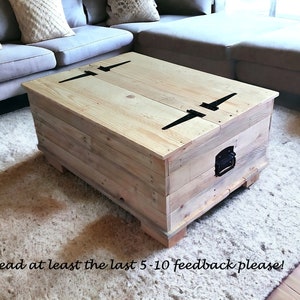 Large wood trunk with two lids, Storage in the living room, Pallet furniture, Coffee table, HANDMADE recycled pallet,Bespoke order available