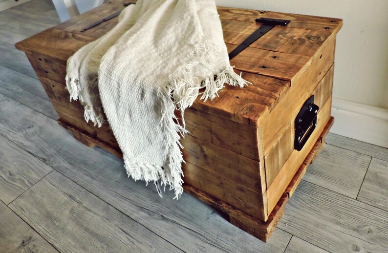 Wood Trunk Wooden Chest Coffee Table Storage Rustic Wood Trunk Wooden Chest Coffee Table