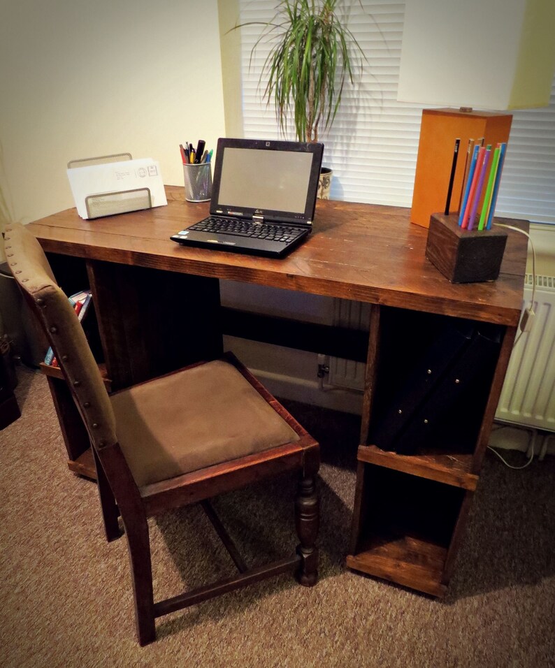 Computer Desk Ii Recycled Pallet Wood Wood Office Furniture Etsy