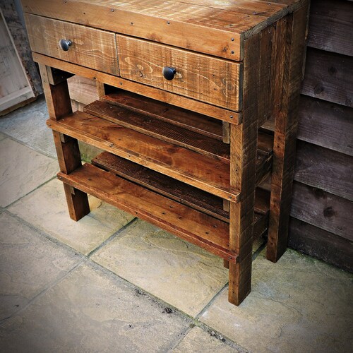 Rustic shoe rack console table Entryway Furniture Furniture Home & Living