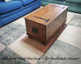Handmade Wooden Coffee Table Trunk: Rustic Pallet Storage Chest