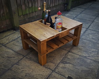 Coffee Table with storage, Reclaimed Rustic Wood, Home Decor, Shabby Chic Style, Useful storage, HANDMADE