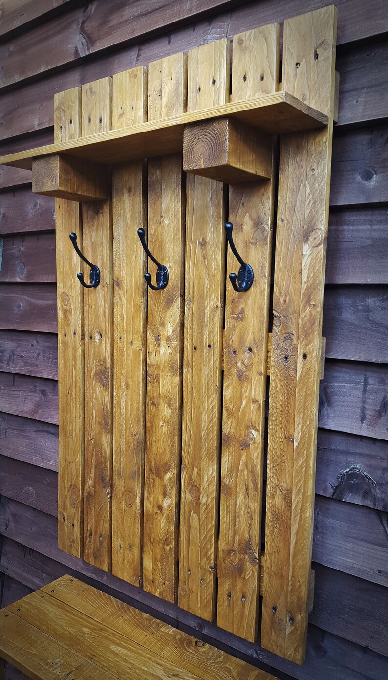 Coat rack and Shoe Storage. Hallway hanger with Storage Etsy