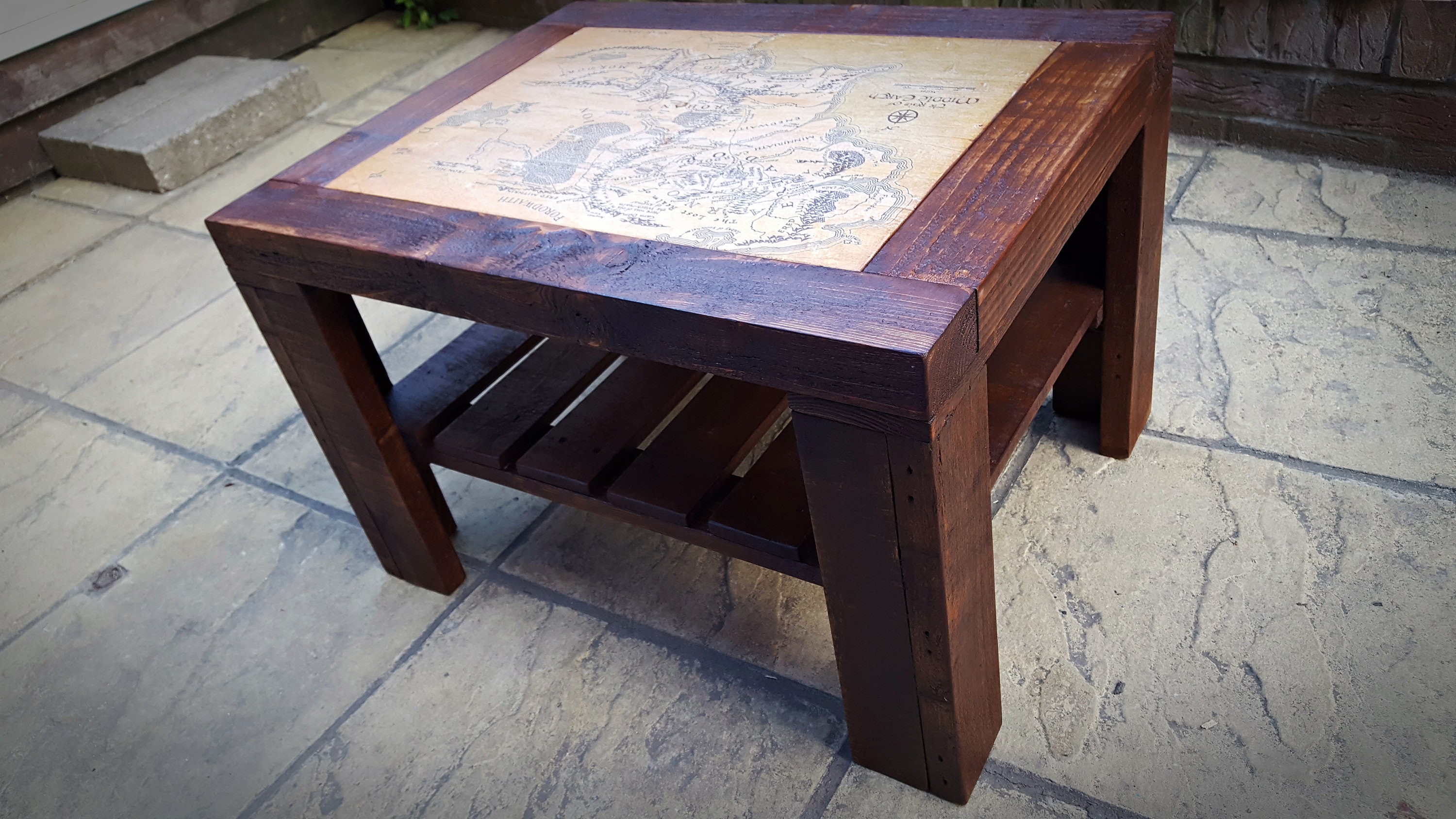 Coffee table with World Map. Can order it with different map | Etsy