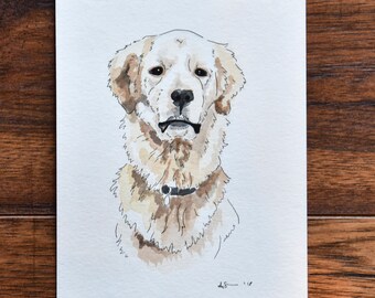 Custom Watercolor Pet Portraits Custom Dog Painting Handmade Gift Free Shipping