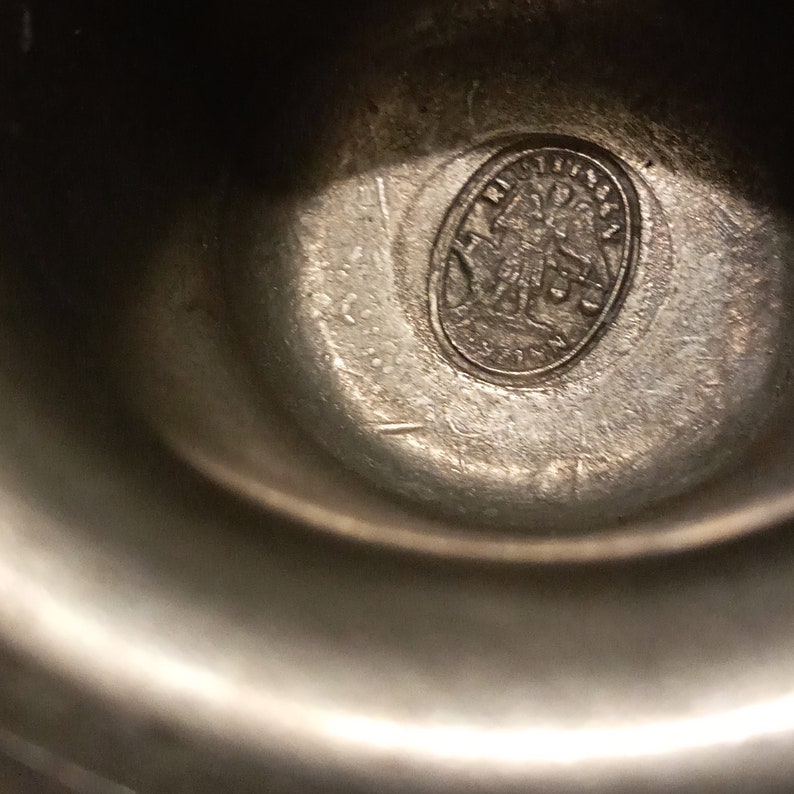 germany Antique Britannia metal pewter candle holder