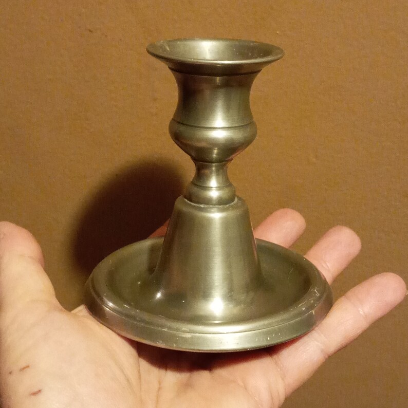 germany Antique Britannia metal pewter candle holder
