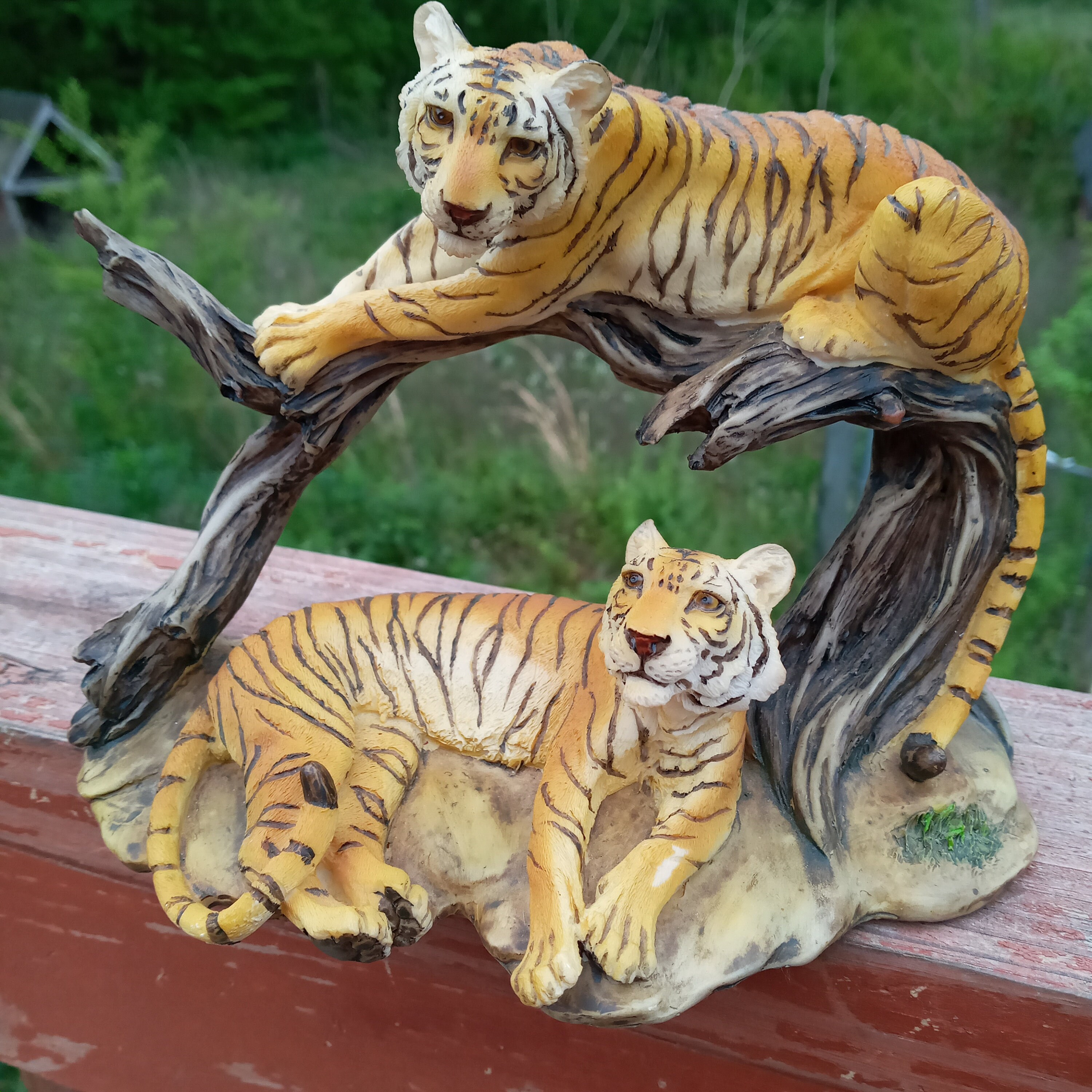 Vintage tiger collectable Figurine resting pair of tigers Etsy