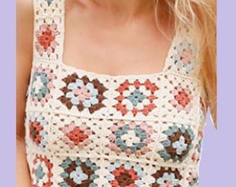 CROCHET PATTERN / Granny Crochet Top  / 30 to 54 inch chest / Summer / Vest / Camisole / Vests / Camisoles / Instant PDF Digital Download