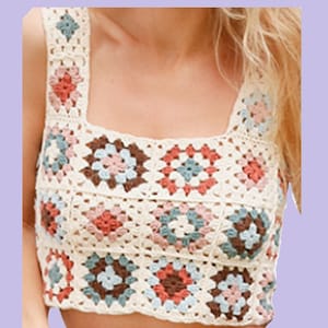 CROCHET PATTERN / Granny Crochet Top  / 30 to 54 inch chest / Summer / Vest / Camisole / Vests / Camisoles / Instant PDF Digital Download