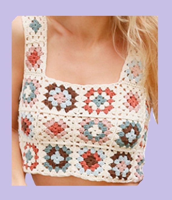 CROCHET PATTERN / Granny Crochet Top / Summer Top / Vest / Camisole /  Cropped Top / Camisoles / Instant PDF Digital Download -  UK