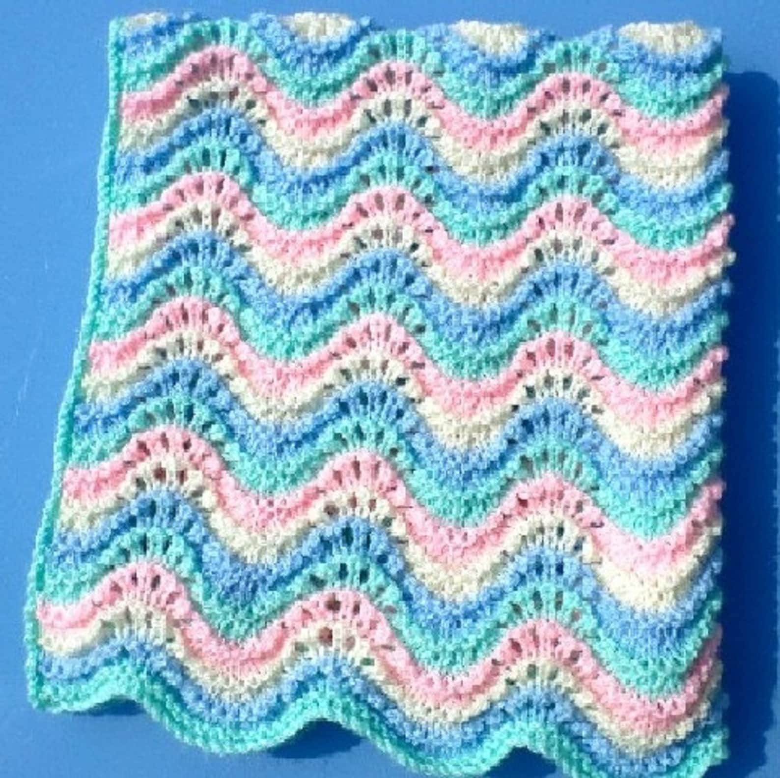 KNITTING PATTERN / Feather and Fan Blanket / Baby Pram Cover / Etsy UK
