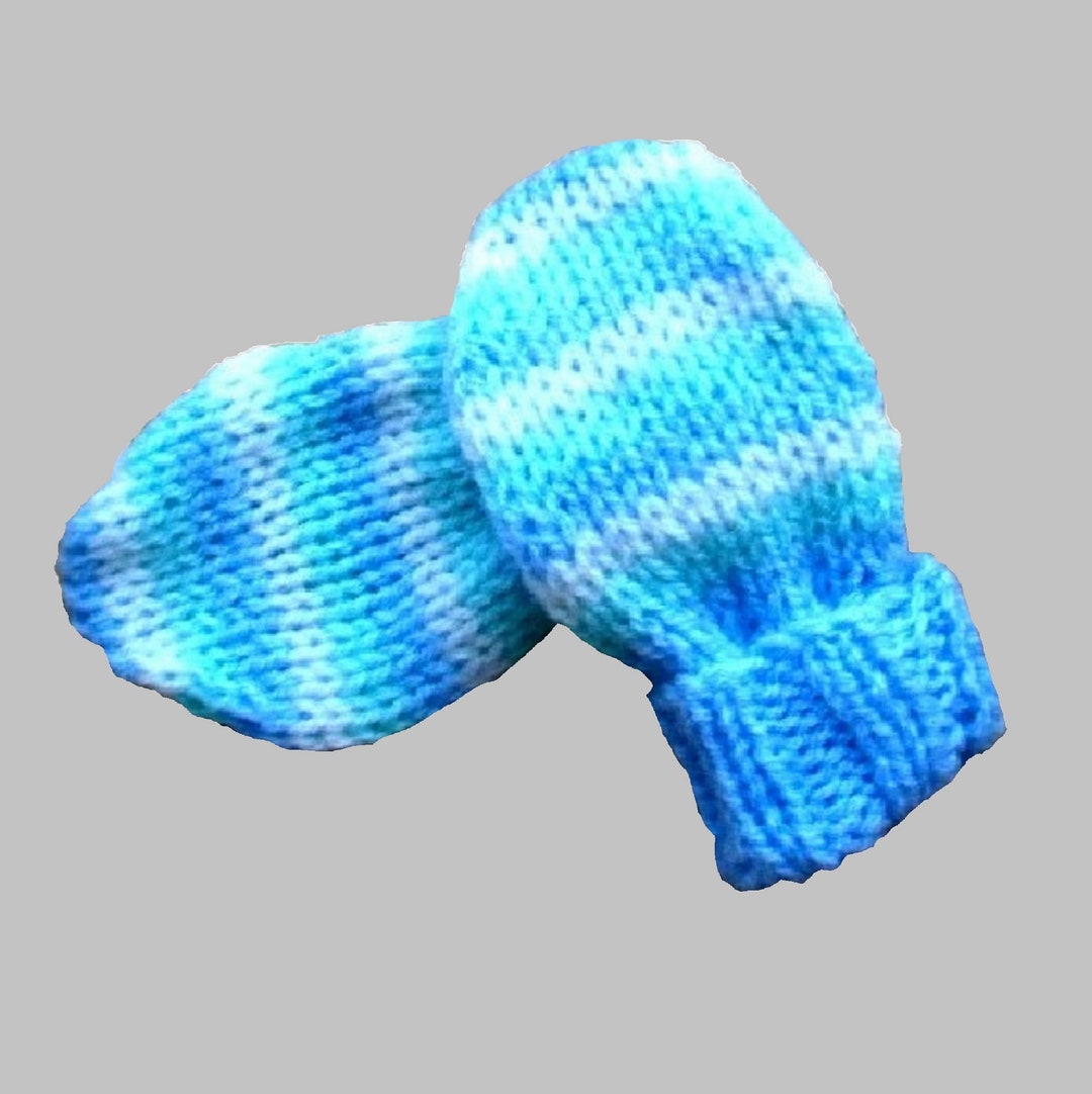 KNITTING PATTERN / Plain or Striped Mittens / Baby / Babies / Thumbless