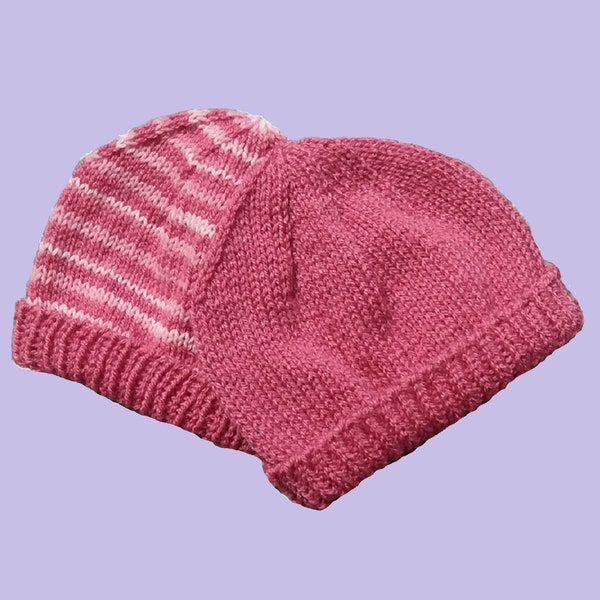 KNITTING PATTERN / Beanie Hats / Easy Knit Hat / Beanies / Hats / Instant PDF Digital Download