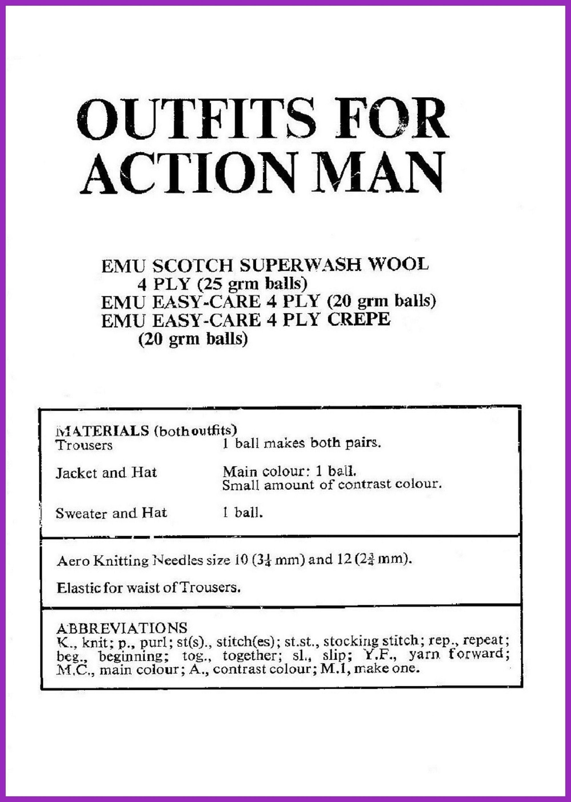 KNITTING PATTERN / Action Man / Sweater / Cardigan / Trousers - Etsy UK