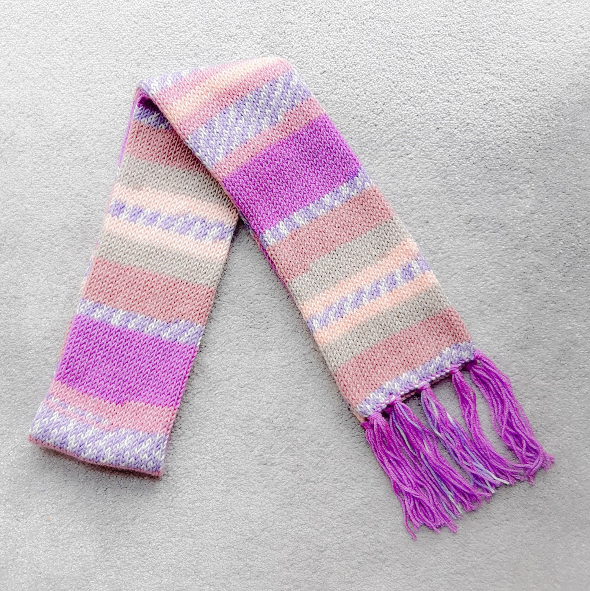 Machine KNITTING PATTERN / Fairground Scarf / Faux Fair Isle / - Etsy