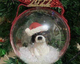 Your Pet in a Personalised Christmas Snowglobe Bauble