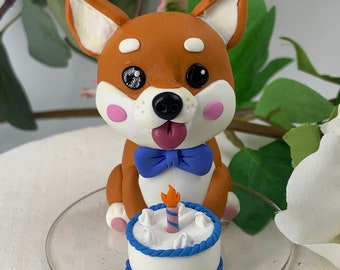 Shiba Inu Dog Birthday Cake Topper