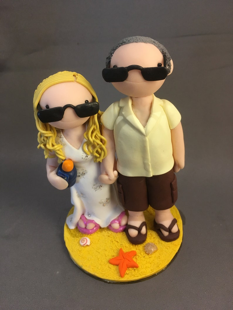 Custom Bride and Groom Figurines Wedding Cake Topper image 2