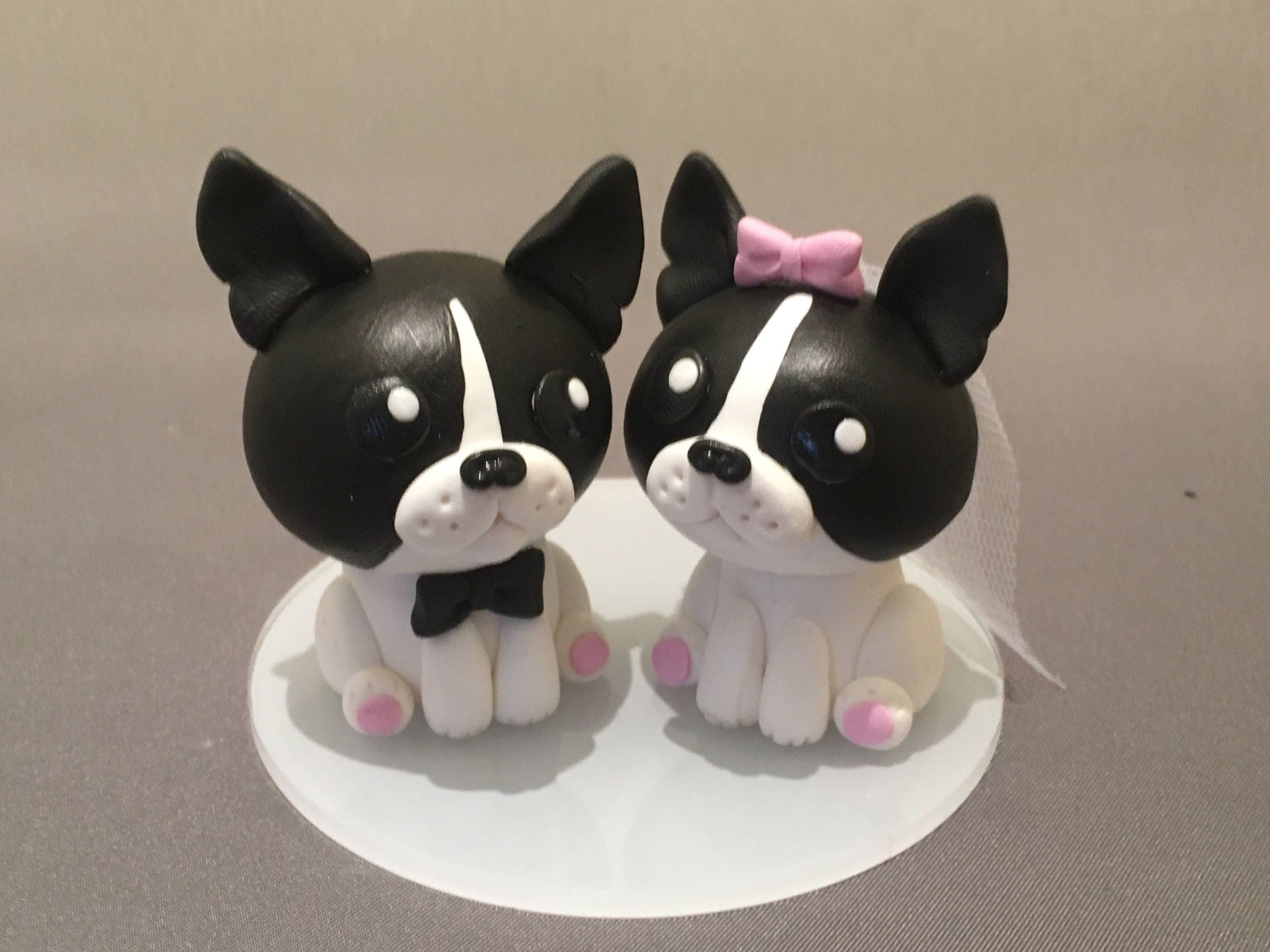Boston terrier top cake topper