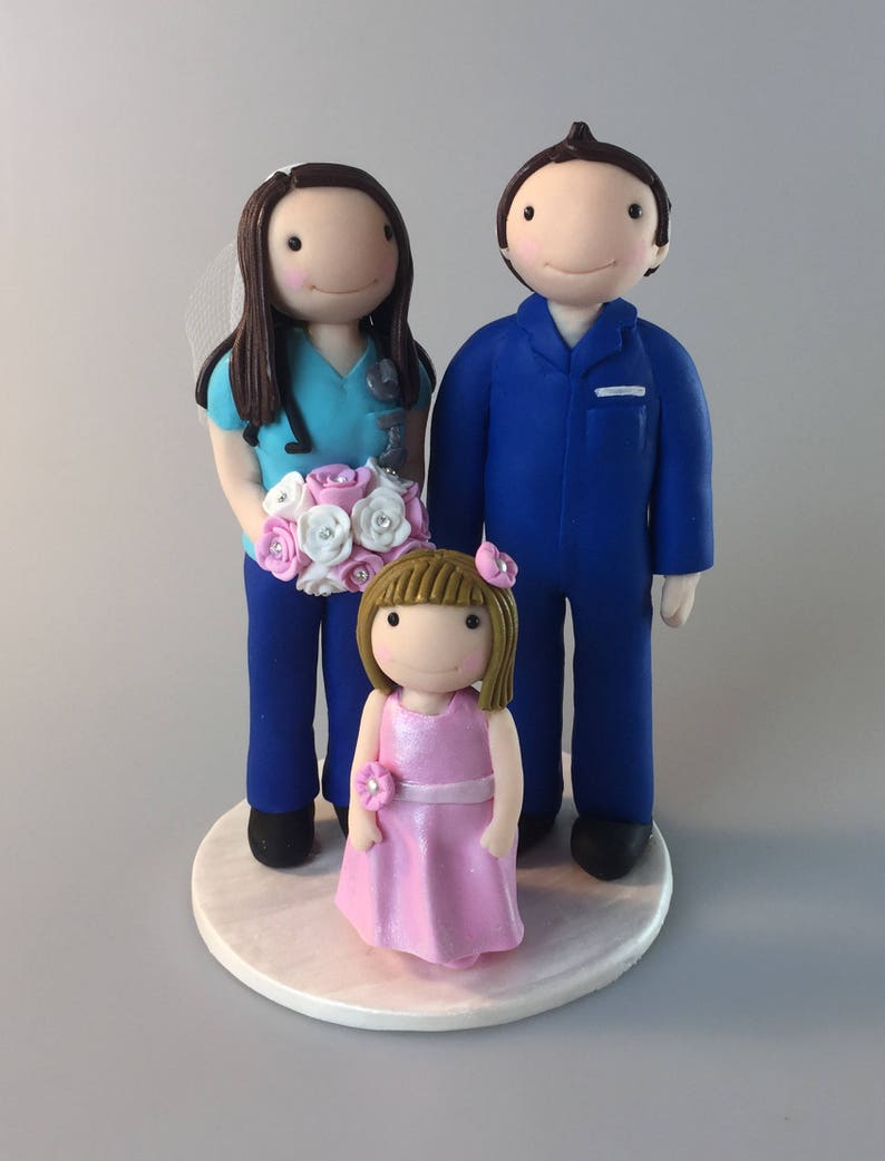 Custom Bride and Groom Figurines Wedding Cake Topper image 5