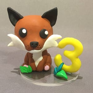 Adorno para tarta de cumpleaños de Woodland Fox