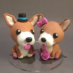 Corgi Bride and Groom Wedding Cake Topper