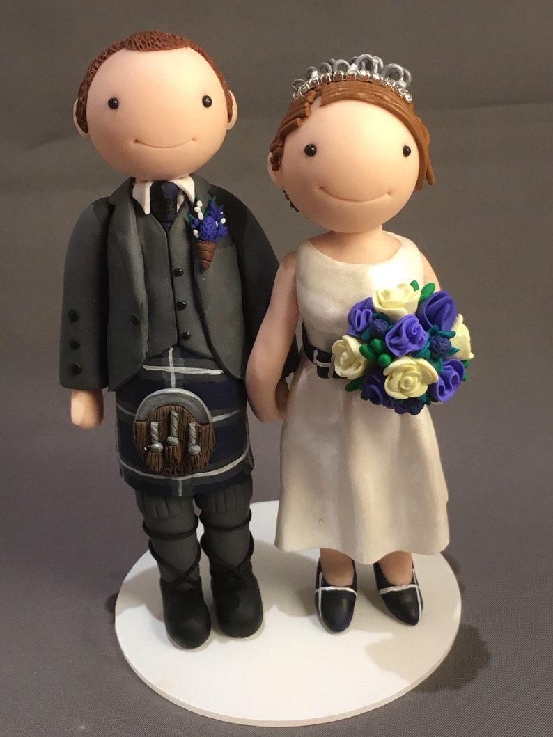 Custom Bride and Groom Figurines Wedding Cake Topper image 3