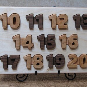 Number Puzzle 3 - wooden, 10 through 20